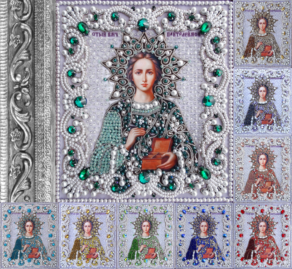 Принт-ЖС3 Ткань с нанесенной авторской схемой Пантелеймон целитель