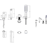Смеситель на борт ванны Boheme Venturo 380-W