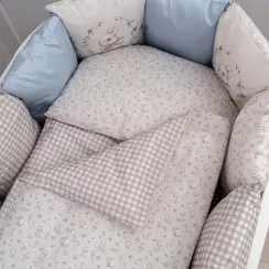 Комплект постельного белья Lollycottons Кролик Лаппин универсальный 6 предметов, Голубой