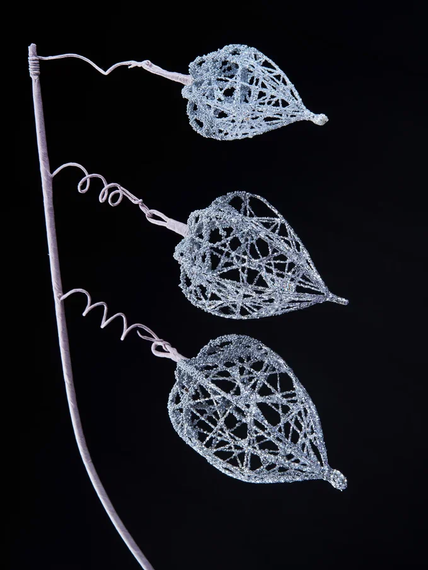 Ветвь Физалис серебро 58 см., Christmas DeLuxe (88868)