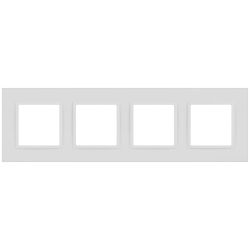 Рамка для розеток и выключателей ЭРА Elegance 14-5014-01М Classic, на 4 поста, белый матовый