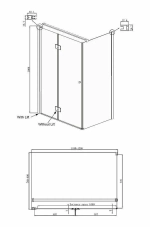 Душевой уголок Ambassador Diamond 12011107 80x120 стекло прозрачное/профиль хром