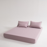 КПБ Однотонный Сатин Элитный на резинке OCER008, 2 спальный, 4 наволочки, простынь 140*200*30