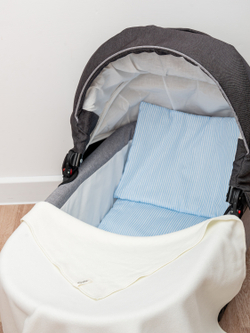 Комплект в коляску с пледом Голубая полоска