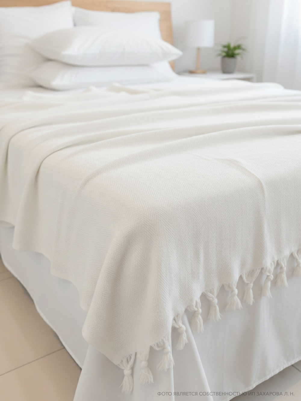 Плед-покрывало из хлопка Berlino, цвет Кремовый