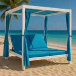 Шатер с лежаками Tagliamento Enigma, белый, голубой