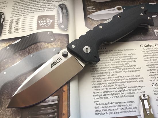 Складной нож Cold Steel 28DD AD-10 c клинком из стали CPM-S35VN, рукоять G10