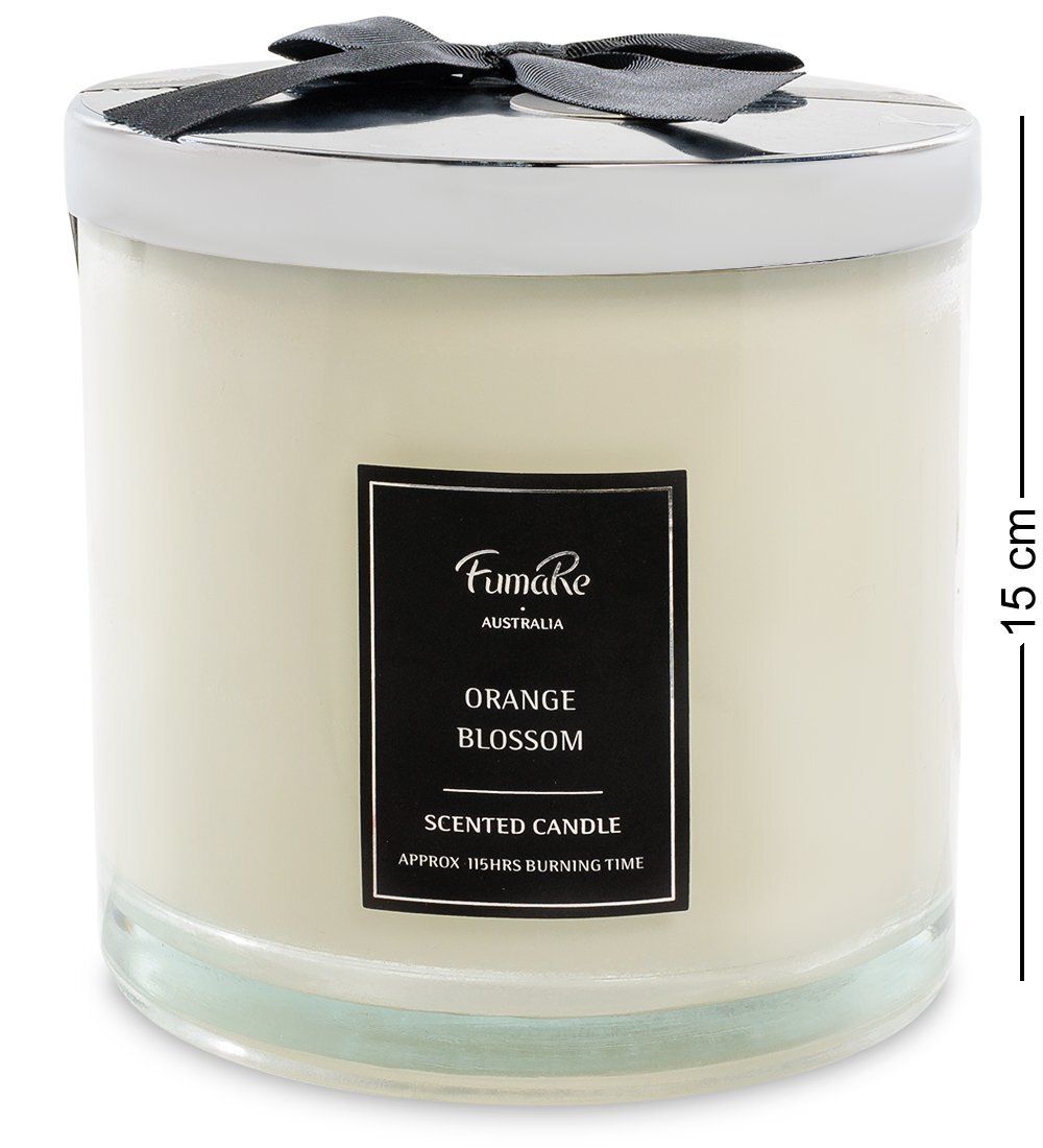 FumaRe KV-22 Свеча в стекле с крышкой «Белая роза и жасмин»