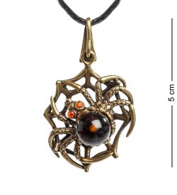 AM- 138 Подвеска «Паук» (латунь, янтарь)