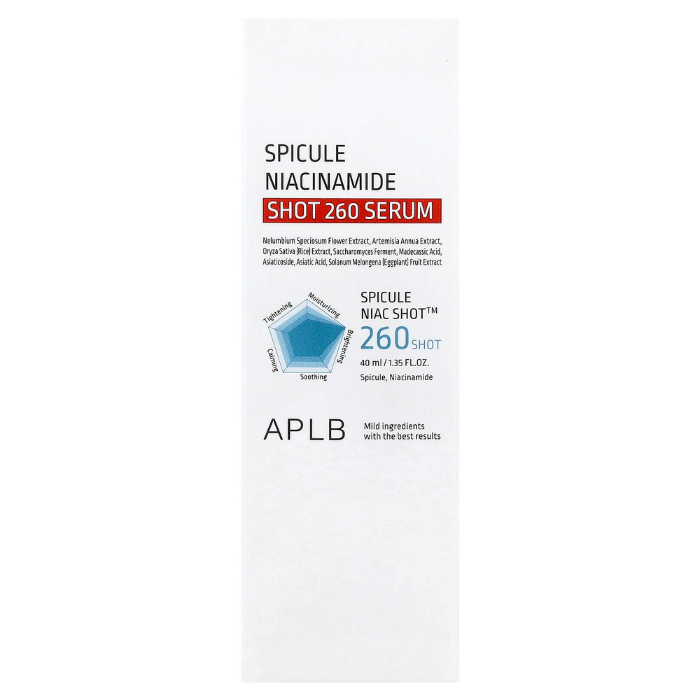 APLB, Spicule Niacinamide Shot 260, сыворотка, 40 мл (1,35 жидк. унции)