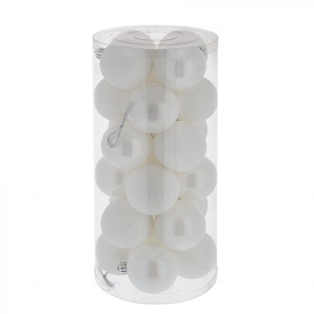 GAEM Набор из 24шт, Украшение новогоднее Шар "Нежное сияние", D 6 см, L14 W14 H31 см