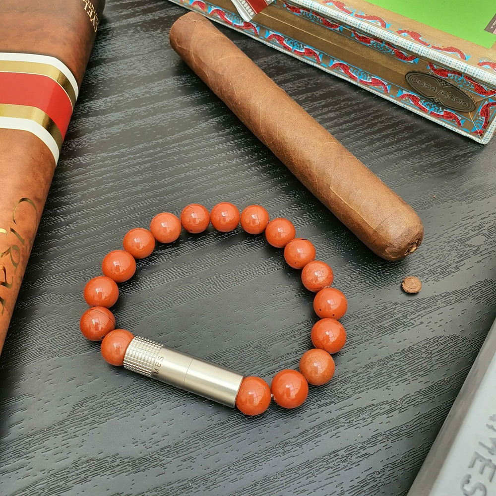 Браслет с пробойником для сигар RED JASPER 10mm