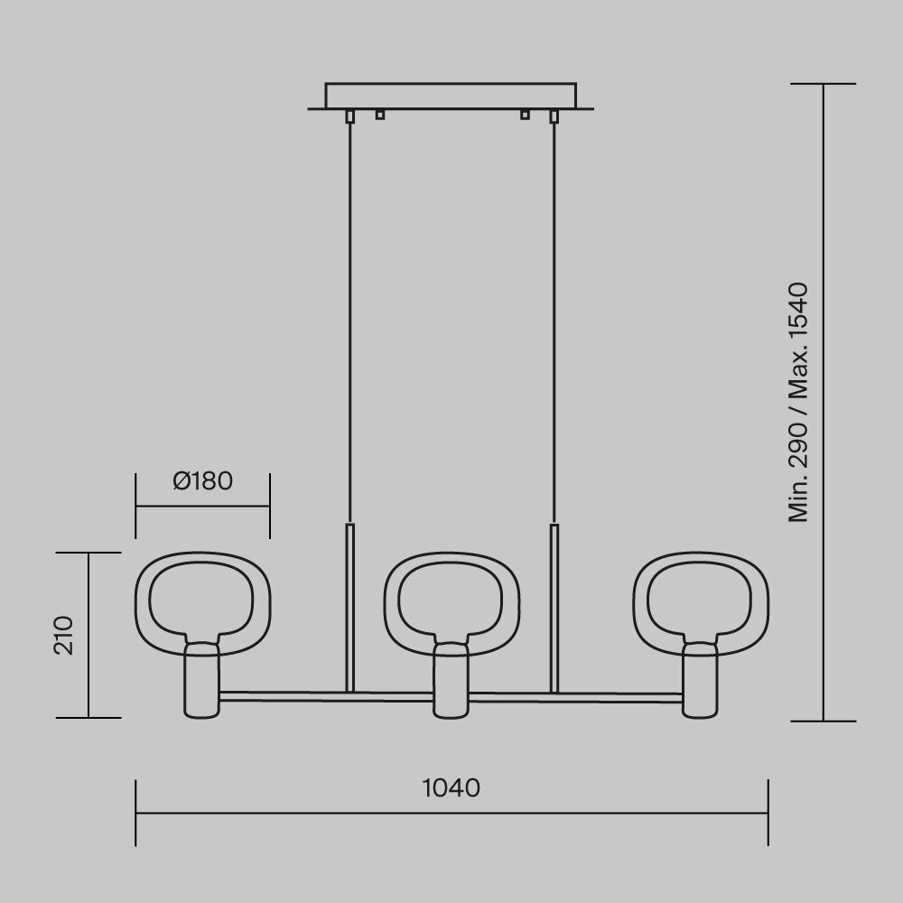 Подвесной светильник Maytoni Vision MOD411PL-03G