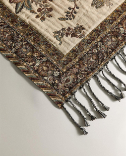 Zara Home - Жаккардовое одеяло с цветочным рисунком, коричневый, 140x190 см