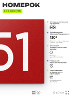Номер на дверь 951, табличка на дверь для офиса, квартиры, кабинета, аудитории, склада, красная 120х70 мм, Айдентика Технолоджи