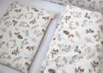 Постельное бельё в детскую кроватку «Зайчики с грибами» (мокко, сатин)