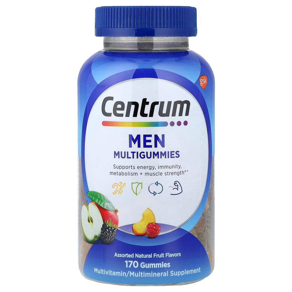 Centrum, Мультивитамины для мужчин, ассорти из натуральных фруктов, 170 жевательных таблеток