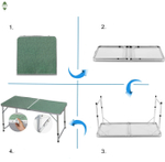 Стол складной металл, прямоугольный, 120х60х68.5 см, столешница МДФ, зел, 4 стула