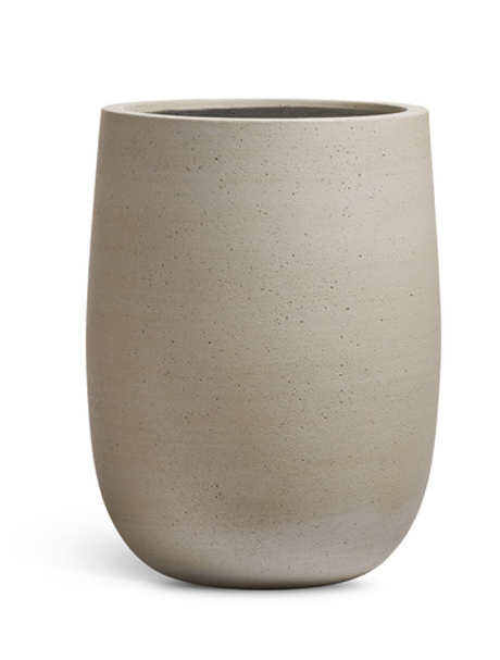 Кашпо TREEZ ERGO - Fine Rock - Высокая округлая чаша - Белый песок