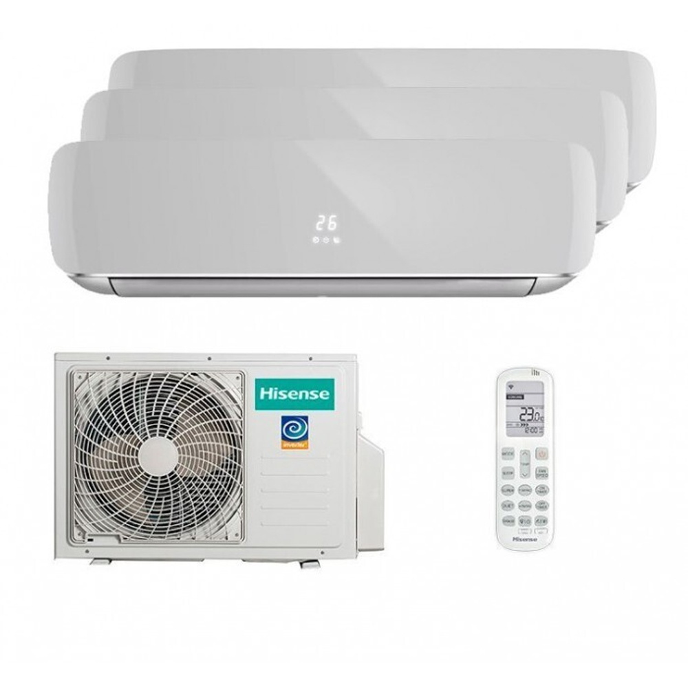 Мульти сплит-система Hisense на 3 комнаты (35+35+35 кв.м.) Silver