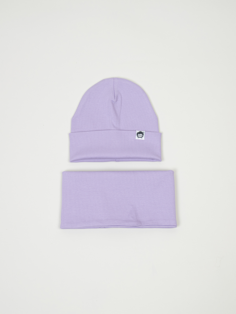 Комплект трикотажный шапка и снуд "Лавандовый"