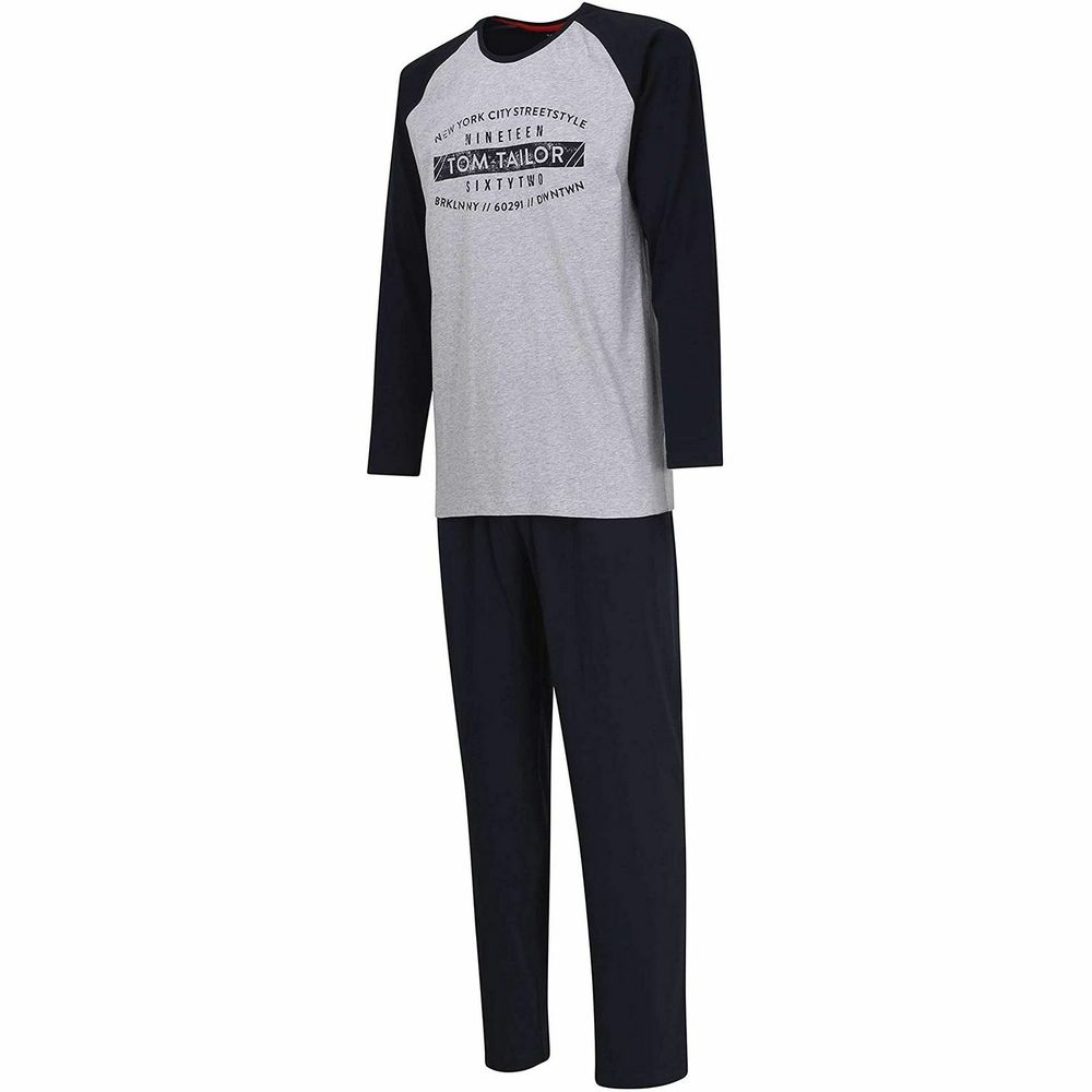 Мужская пижама со штанами серо-черная Tom Tailor 071089/5609 821
