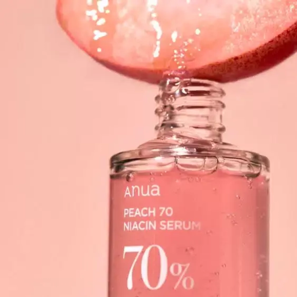 Anua Peach 70% Niacin Serum сыворотка для лица с персиком для гладкой и сияющей кожи
