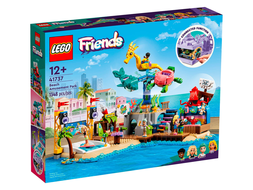 LEGO Friends 41737 — пляжный парк развлечений, аттракционы и мини-куклы