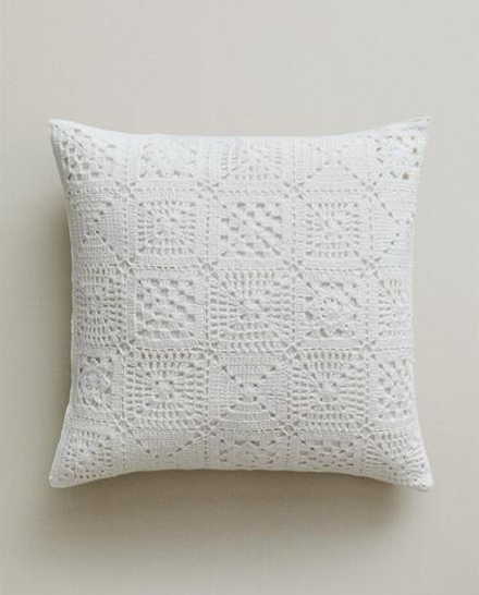 Zara Home наволочка декоративная из хлопка, белый