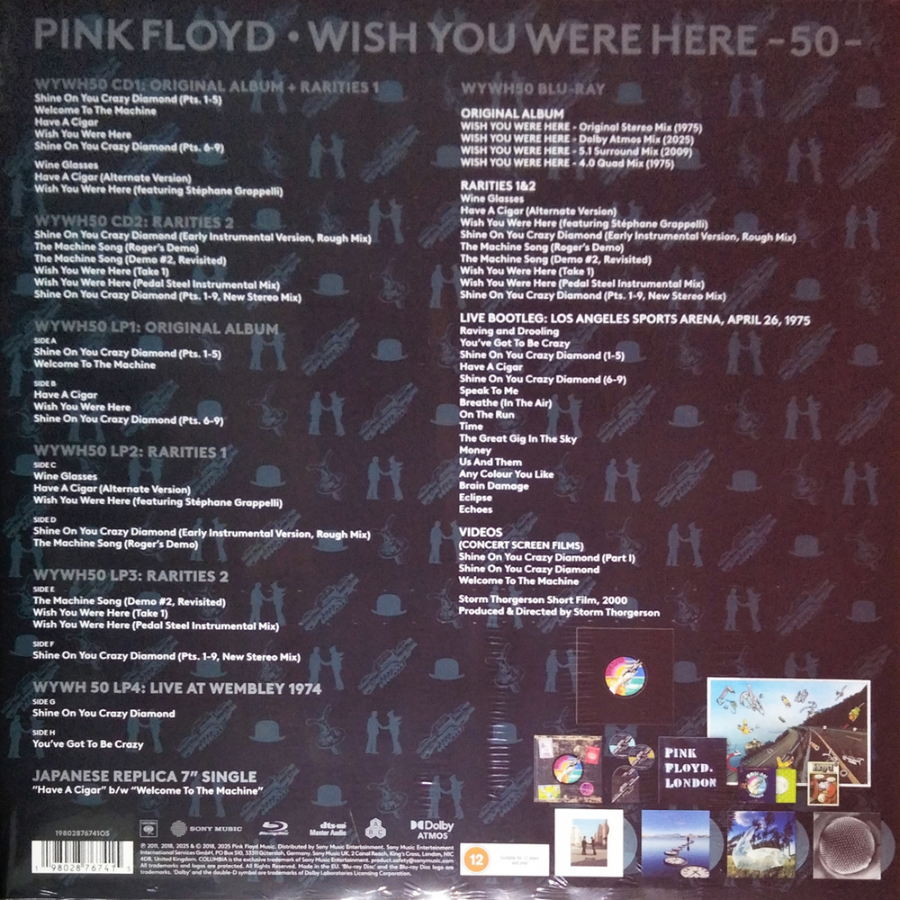 Pink Floyd / Wish You Were Here (50th Anniversary Edition)(Limited Edition)(Clear Vinyl)(4LP+2CD+7"Vinyl Single+Blu-ray)
