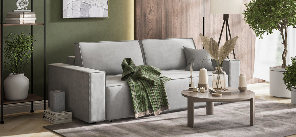 Диван Норд Велюр Monolit сталь