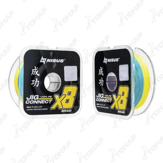 Шнур JIG CONNECT X8 PE Multicolor 150m #1.5, 0.20mm 11.7кг/19.1LB (T-N-JC-X8-0.20-150-M) NISUS
