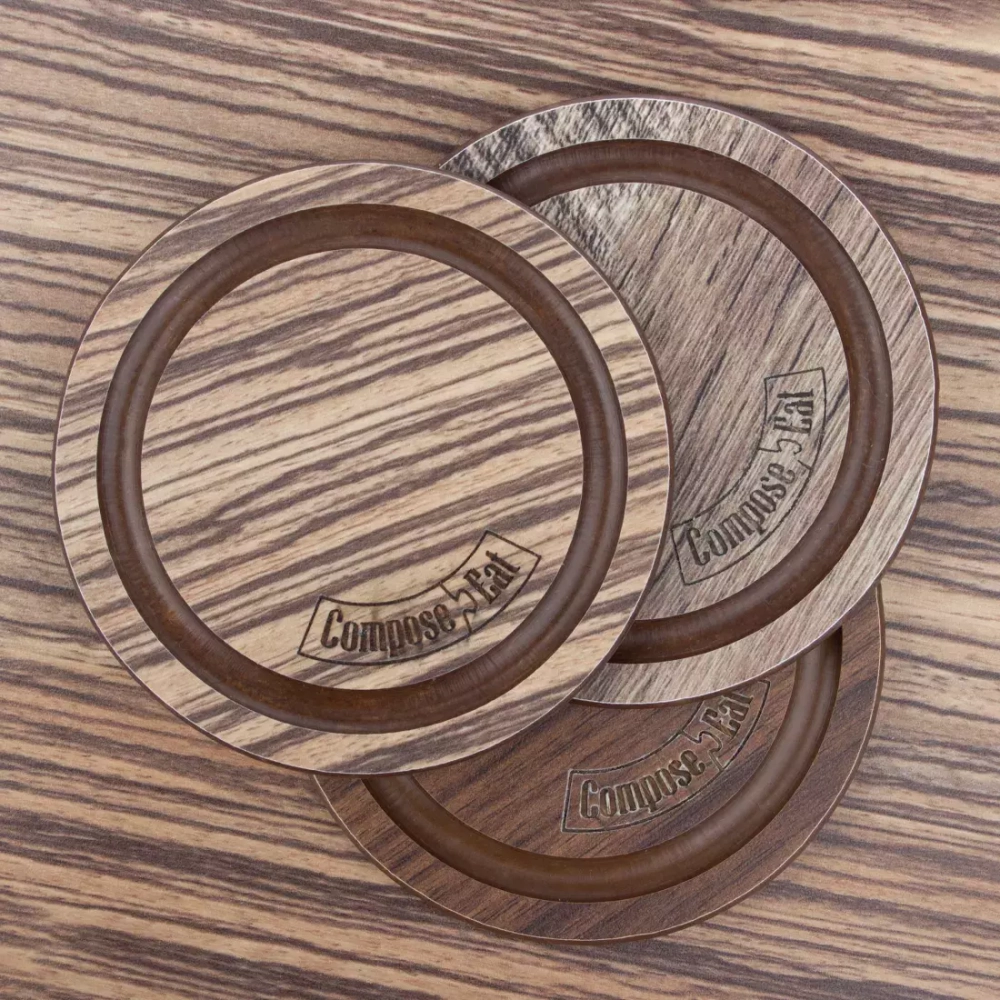 Подставка под кружку Бирдекель 9.5x9.5см ComposeEat Fashion зебрано натуральный