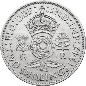 2 шиллинга (флорин) 1947 Великобритания