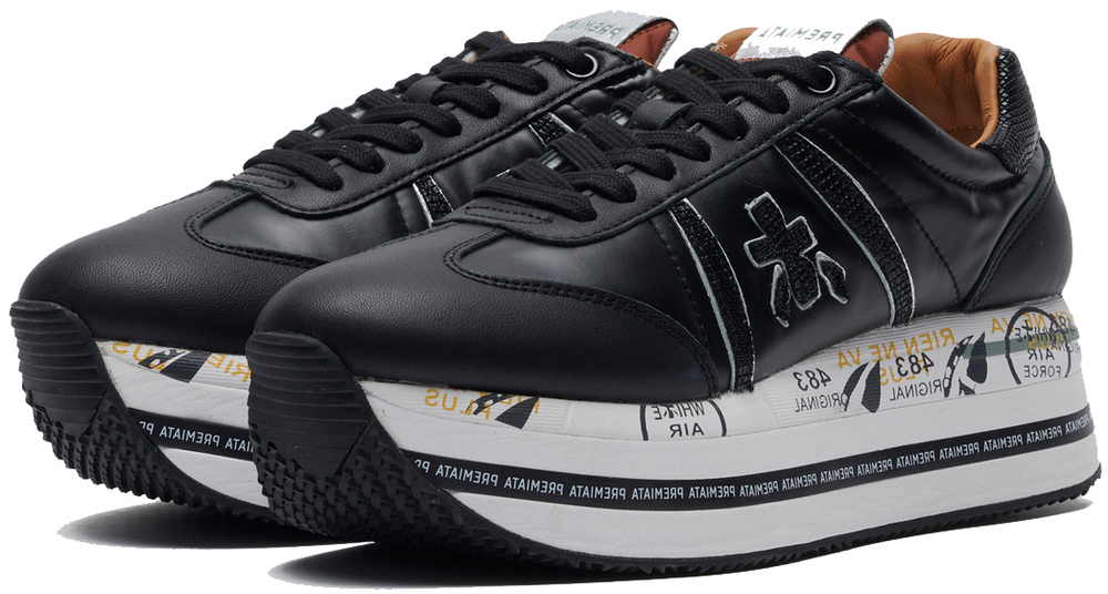 Premiata Beth 6045 черные кожаные