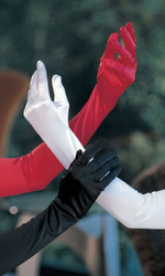 Красные атласные высокие перчатки (Цвет: красный)