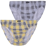 Комплект из двух клетчатых трусов-слипов (Размер: XL) (Цвет: серый с жёлтым)