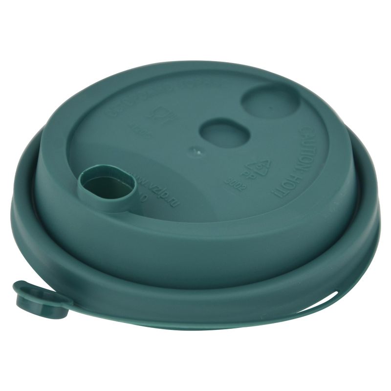 Крышка стакана Казахстан ЗЕЛЕНАЯ с клапаном D80 с питейником 50 шт/уп 20 уп/кор