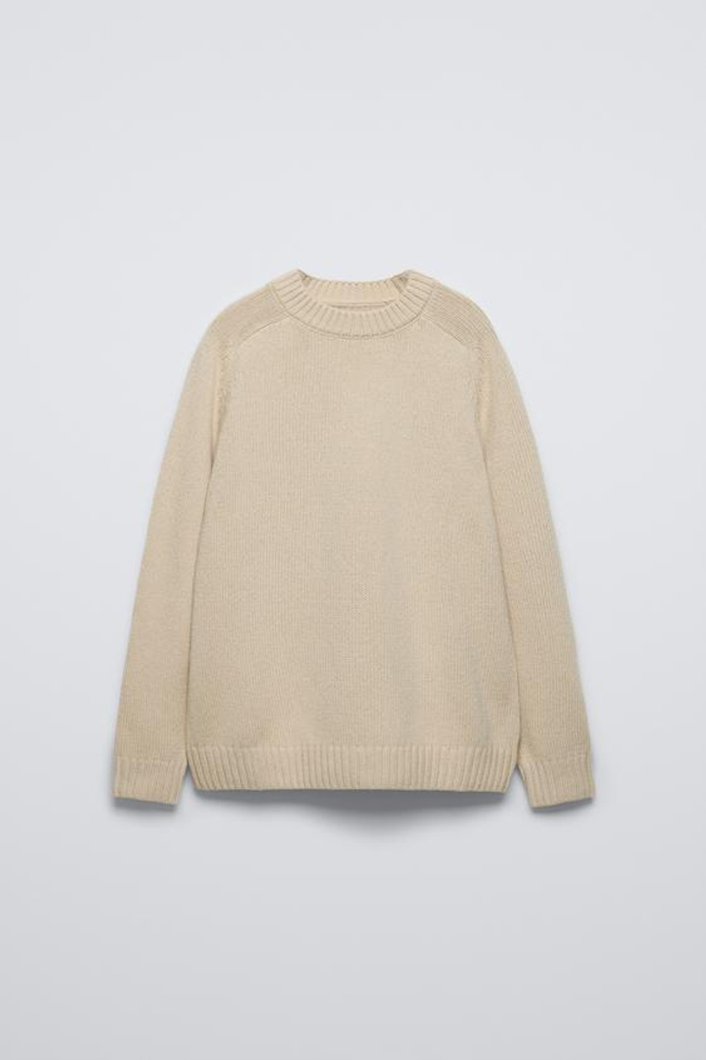 ZARA СВИТЕР ИЗ СМЕСОВОЙ ШЕРСТЯНОЙ ПРЯЖИ, ПЕСОЧНЫЙ