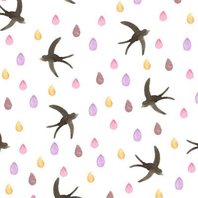 Ласточки в радужном дожде