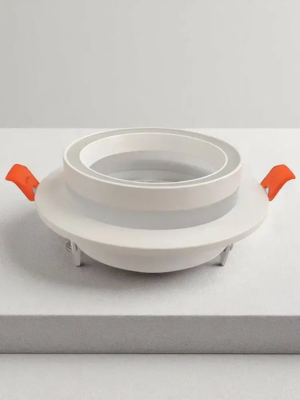 Встраиваемый, точечный потолочный светильник круг GX53, белый металл, комплект 5шт