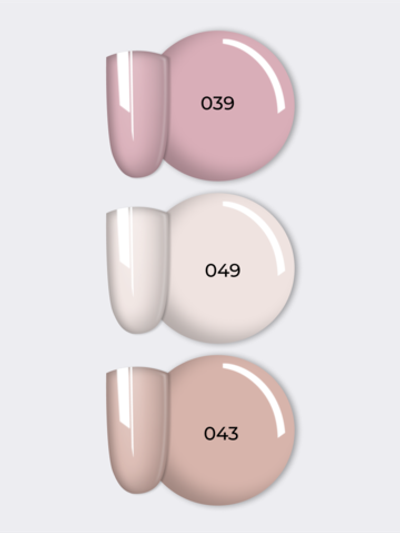 NR Solid Gel Mix Твердые гель-лаки Palette 10 (039, 049, 043), 3х5гр