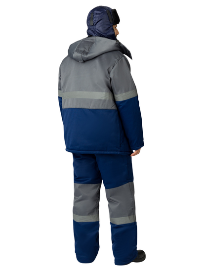 Костюм зимний "Нордхард-2" полукомбинезон (т.синий/серый)