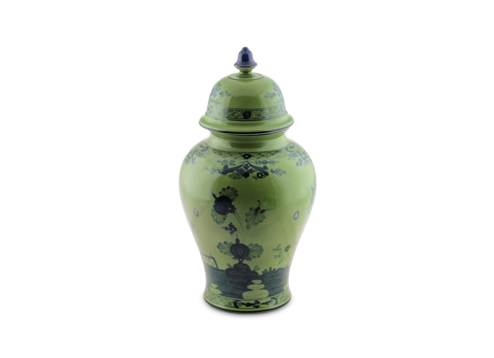 Ваза с крышкой Richard Ginori Oriente Italiano Malachite (38 см)
