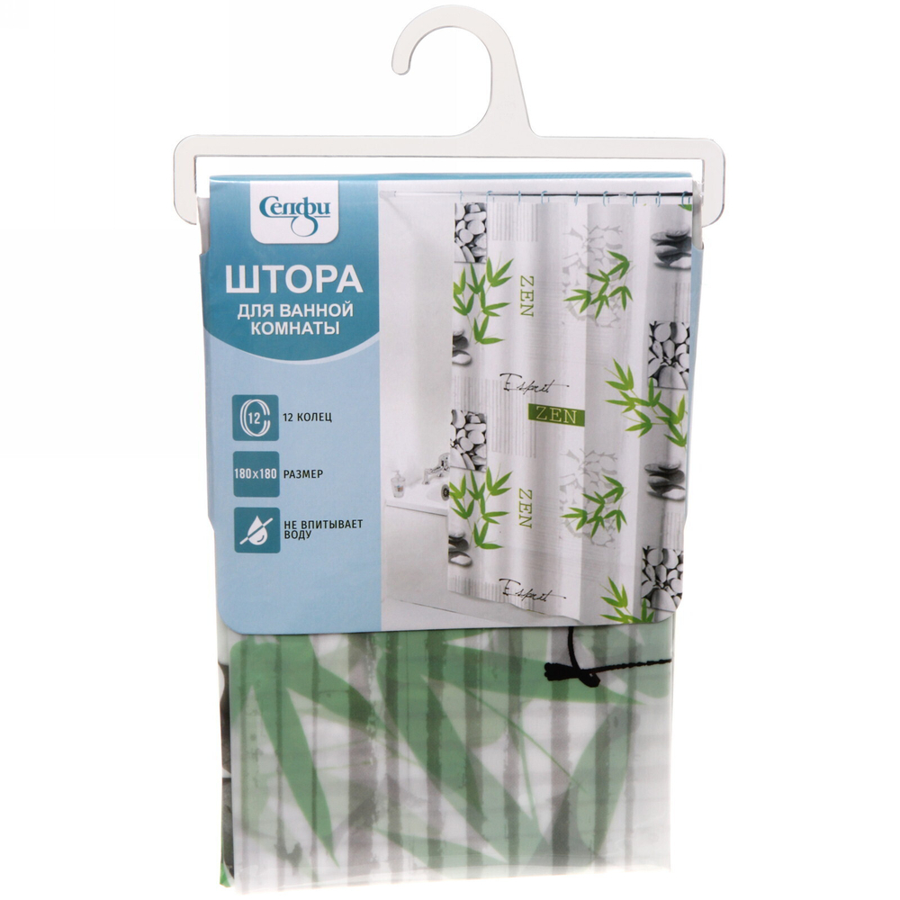Штора для ванной EVA 180*180"Селфи» Дзен бамук