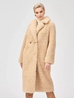 Шуба женская чебурашка тедди эко, бежевая, SilverFox