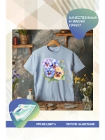 Термонаклейка на одежду, термопринт Цветок