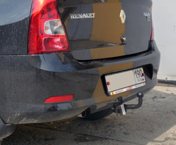 Фаркоп AvtoS для RENAULT LOGAN DACIA (2004-2015) с универсальной электрикой и сертификатом в комплекте, арт.(RN 12+electr)