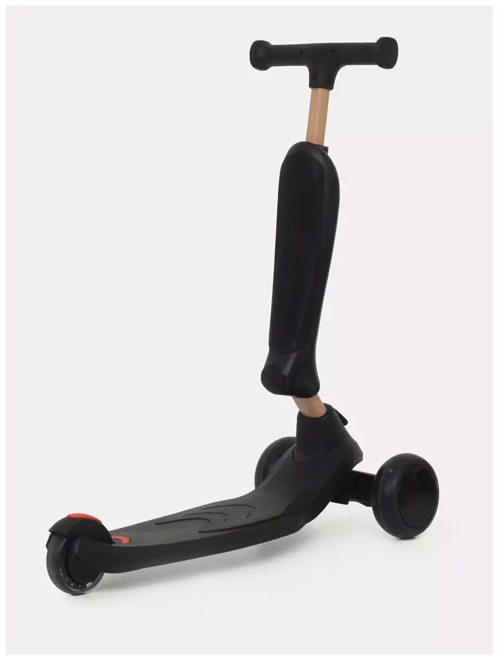 Беговел-самокат RB100 "Rider" Plus со светящимися колесами (черный)