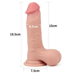 Телесный фаллоимитатор Sliding Skin Dual Layer Dong - 19,5 см. (Цвет: телесный)